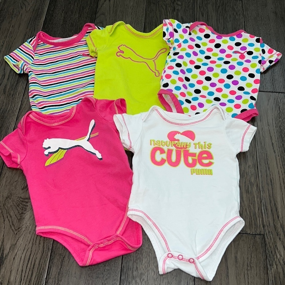 Puma short sleeve onesies (set of 5)